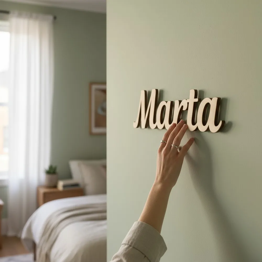 Nombres personalizados en madera de haya