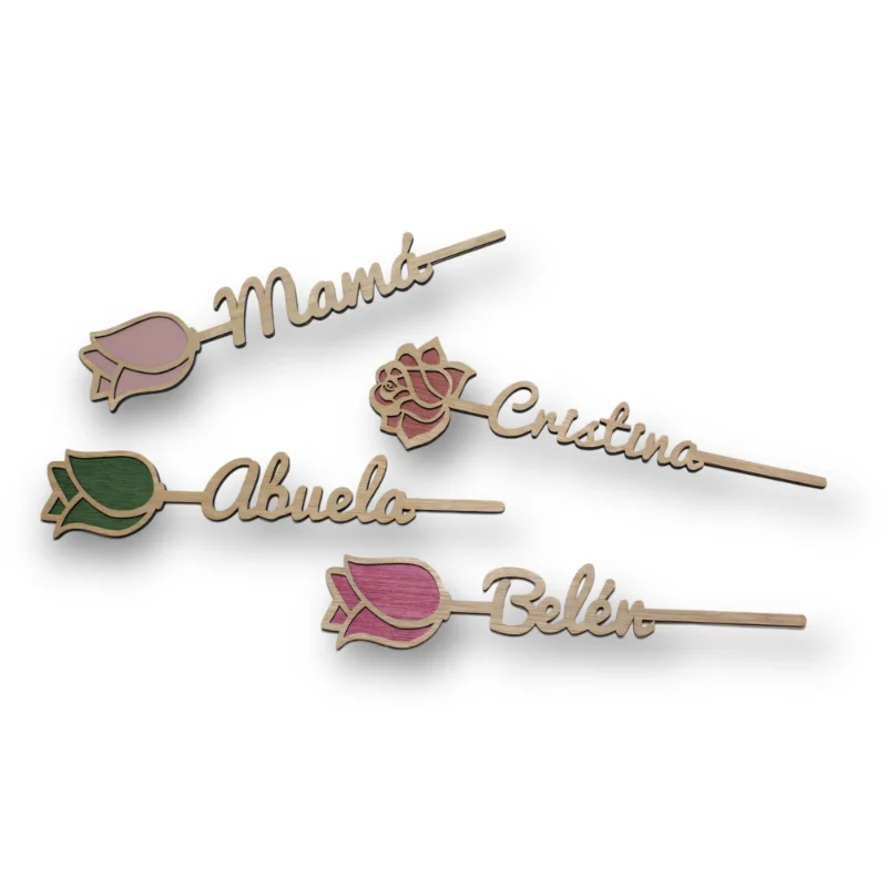 Flores de madera personalizado a color