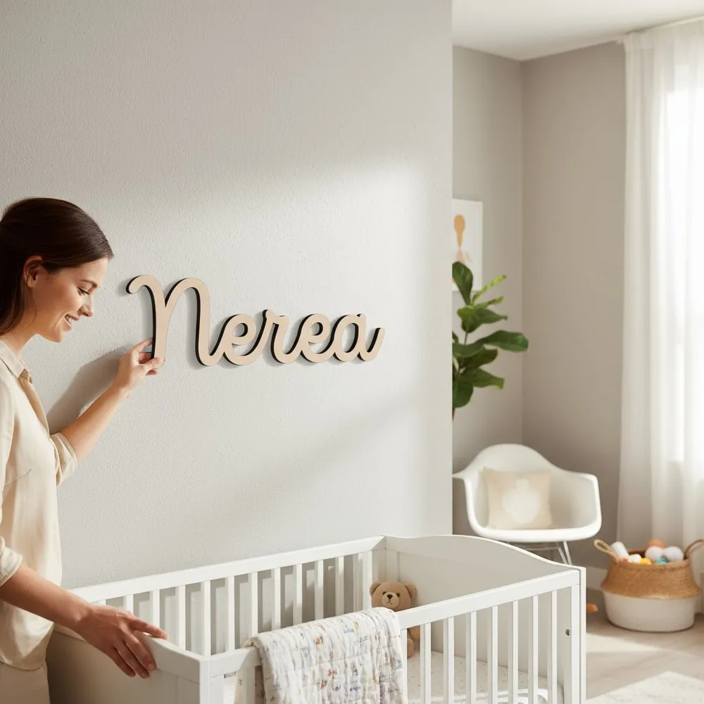 Nombres personalizados en madera de haya