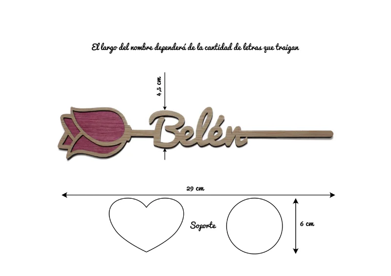 Flores de madera personalizado a color