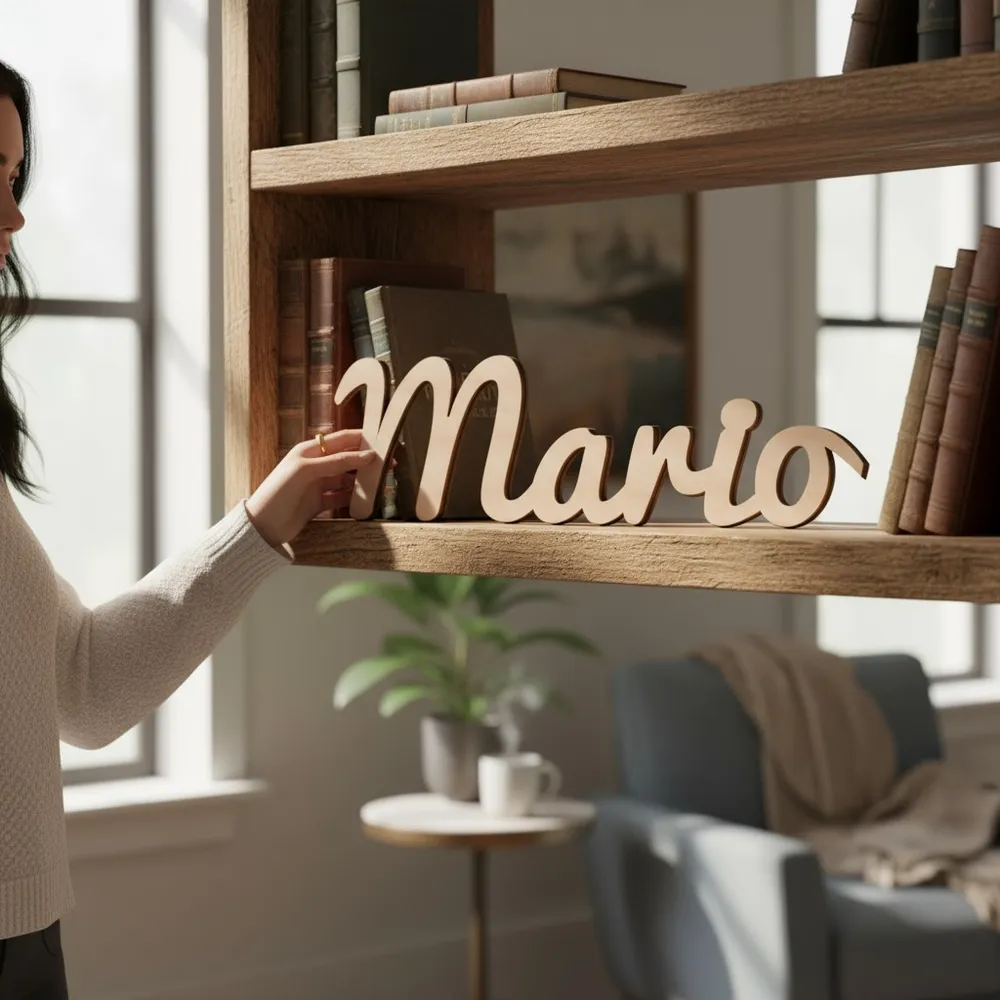 Nombres personalizados en madera de haya