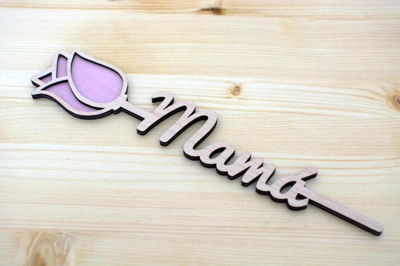 Flores de madera personalizado a color
