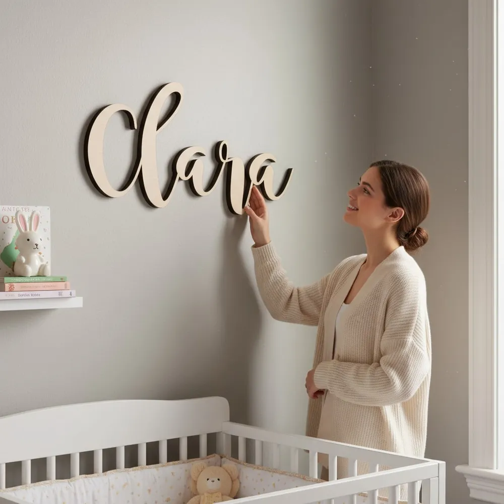 Nombres personalizados en madera de haya