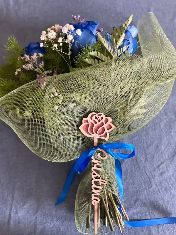 Flores de madera personalizado a color