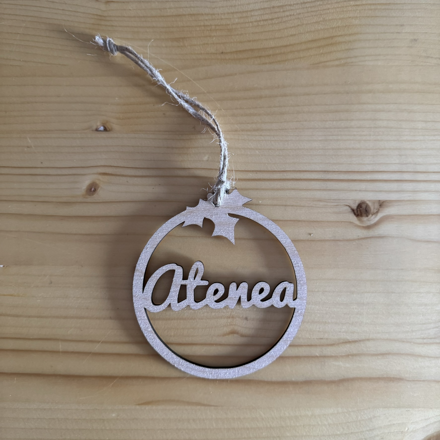 Bola de Navidad Personalizada simple Hoja