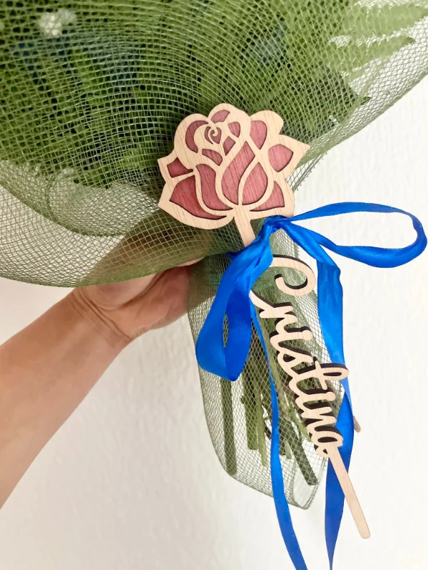 Flores de madera personalizado a color